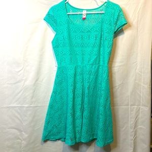 NOBO Teal Size LG 11-14 Girls lightweight dress.